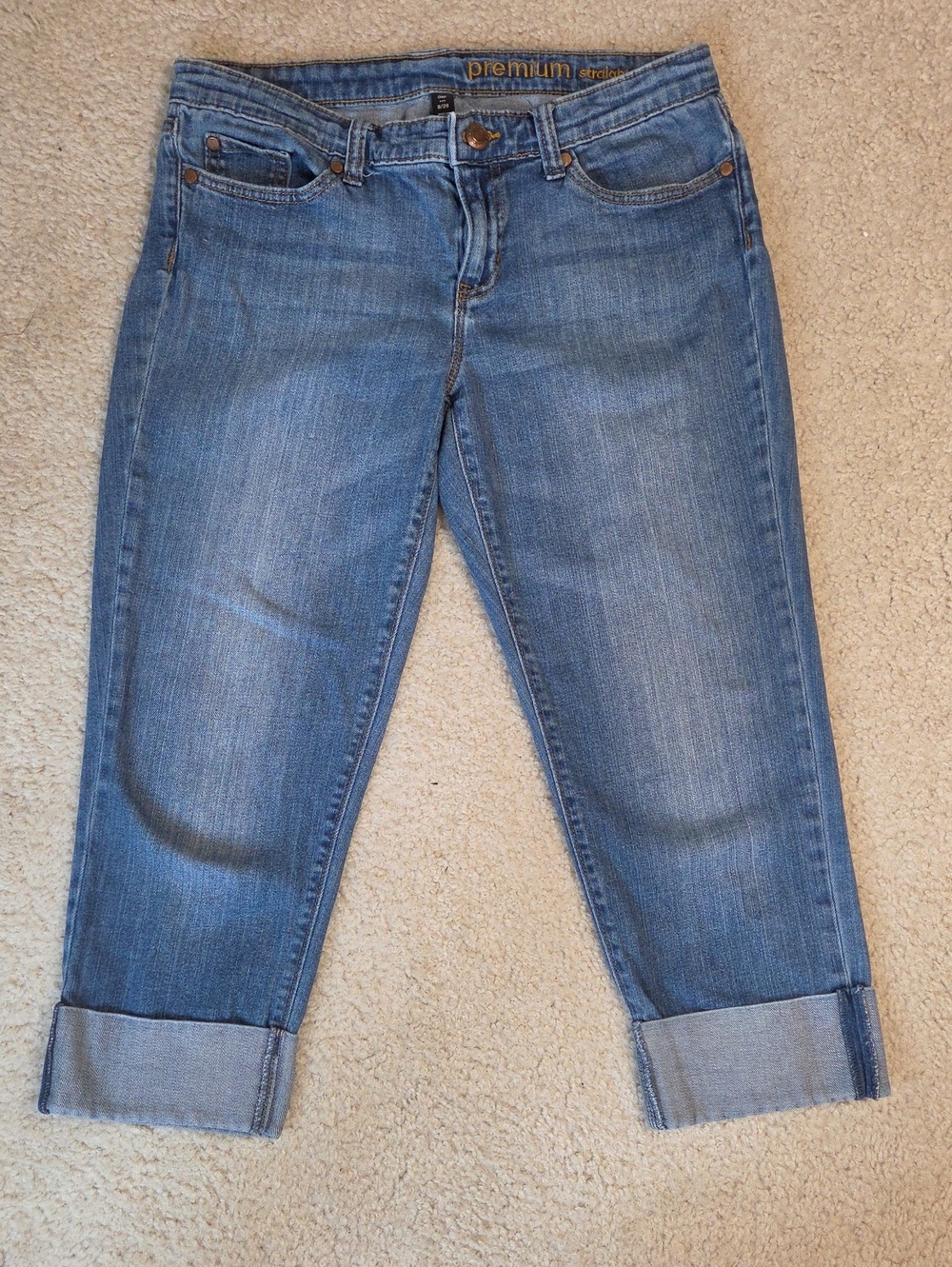 Gap Stretch Women's Cuffed Capri Blue Jeans Size 8